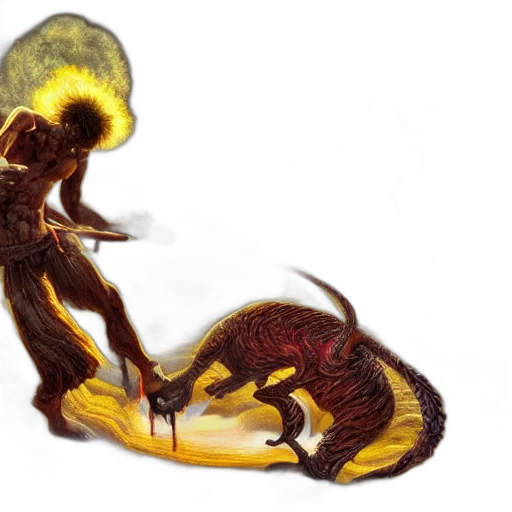 creature, dragon, animal, staff transparent PNG cut-out