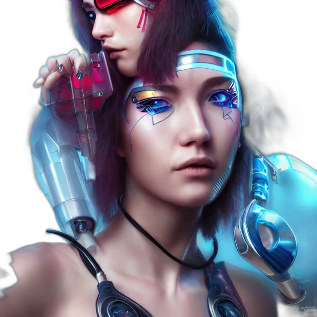 robot, cyberpunk, fantasy art, concept art transparent PNG cut-out
