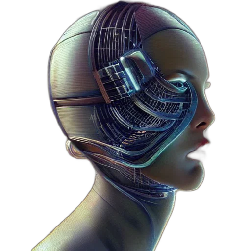 robot, face, mask, crown transparent PNG cut-out