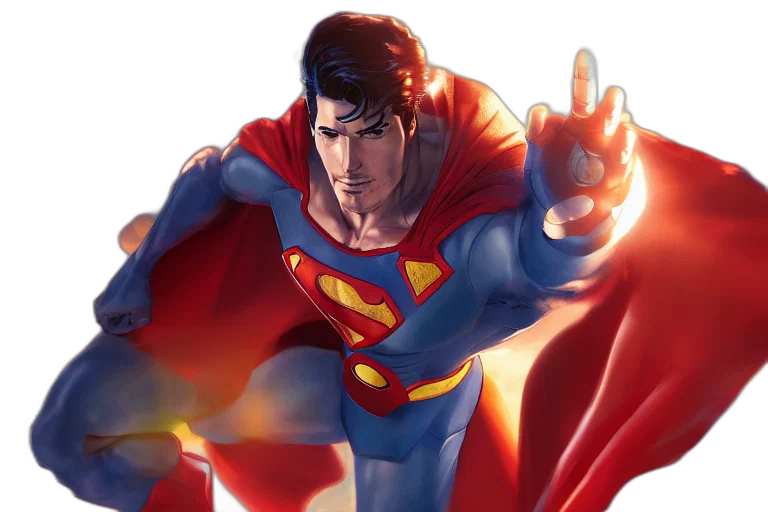 comic book art, concept art, superman, ironman transparent PNG cut-out