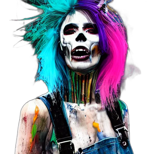 mask, face, cyberpunk, watercolor transparent PNG cut-out