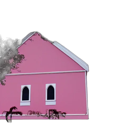 building, concept art, 3d render, vaporwave transparent PNG cut-out