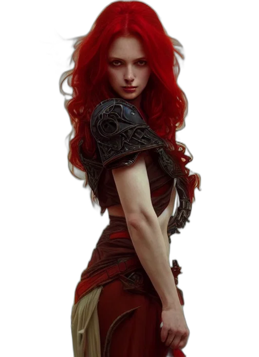 dress, dragon, sword, fantasy art transparent PNG cut-out