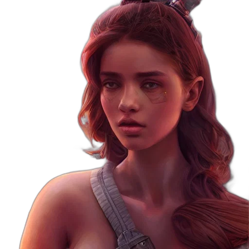dress, weapon, face, concept art transparent PNG cut-out