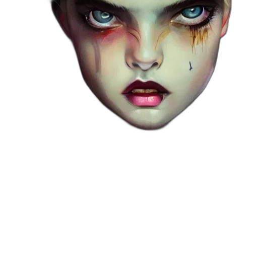 face, mask, creature, fantasy art transparent PNG cut-out