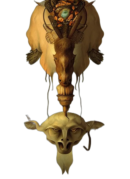 mask, crown, staff, animal transparent PNG cut-out