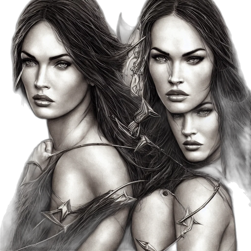 fantasy art, photorealistic, pencil sketch, comic book art transparent PNG cut-out