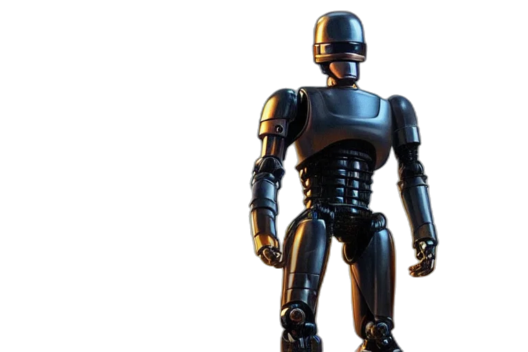 robot, 3d render, concept art, cyberpunk transparent PNG cut-out