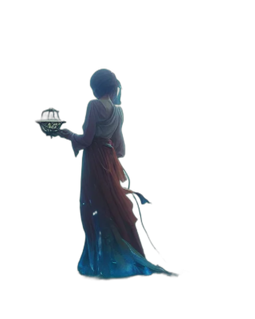 dress, staff, sword, mask transparent PNG cut-out