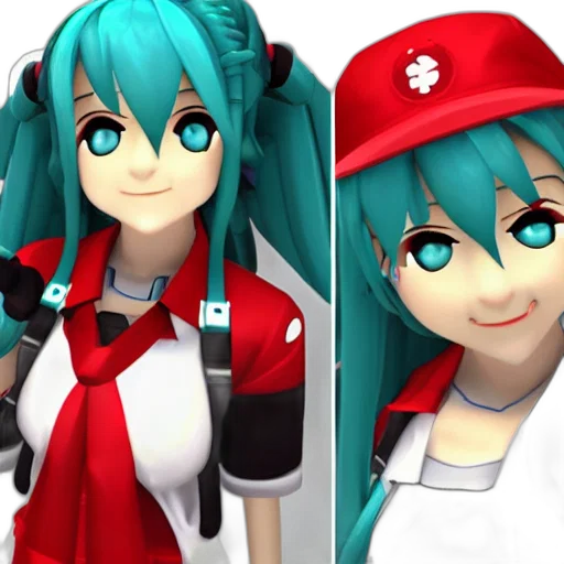 staff, face, 3d render, anime transparent PNG cut-out