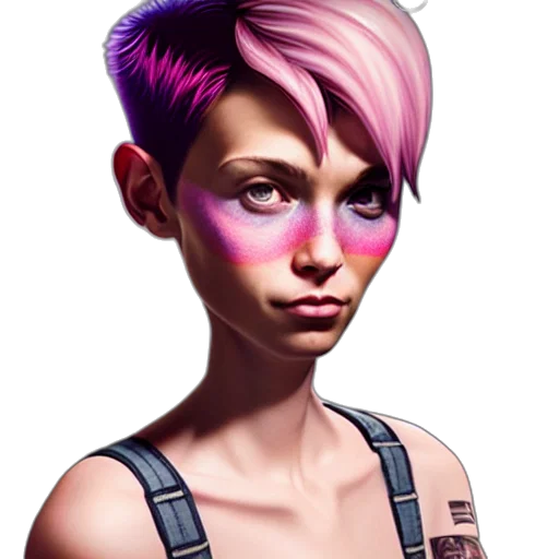 face, staff, cyberpunk, concept art transparent PNG cut-out