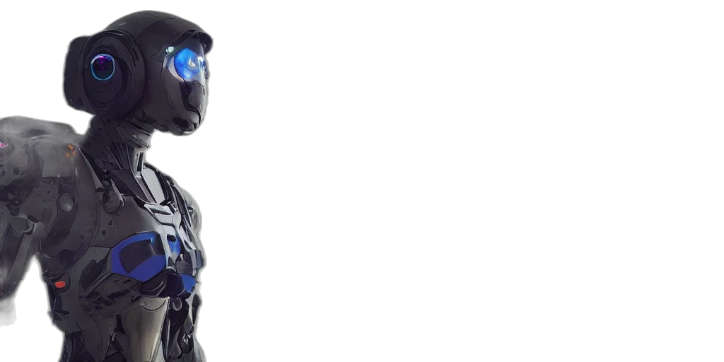 robot, mask, 3d render, cyberpunk transparent PNG cut-out