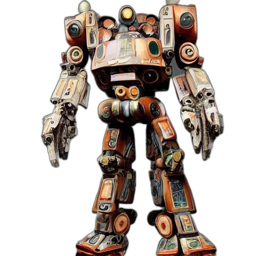 robot, weapon, concept art, 3d render transparent PNG cut-out