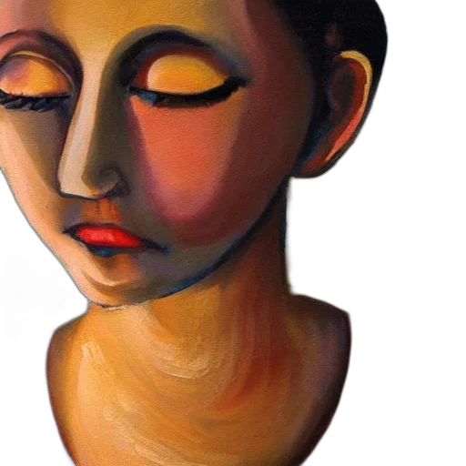 face, mask, oil painting, photorealistic transparent PNG cut-out