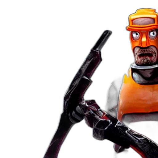 robot, staff, weapon, 3d render transparent PNG cut-out