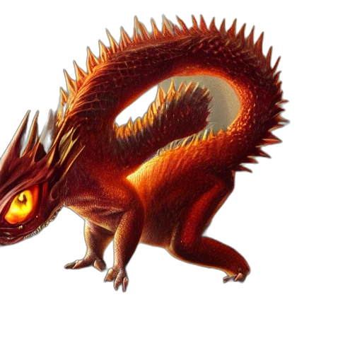 dragon, creature, animal, staff transparent PNG cut-out