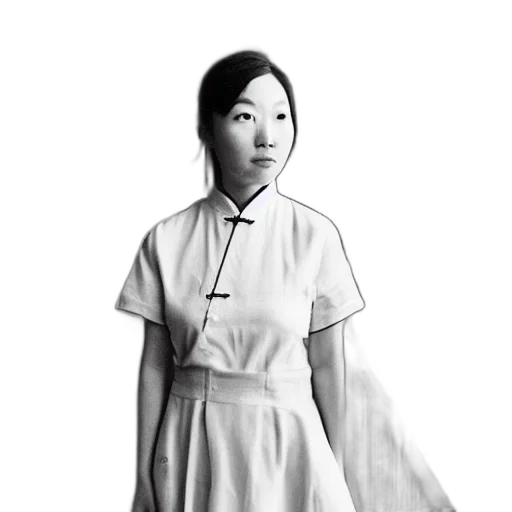 dress, staff, face, creature transparent PNG cut-out