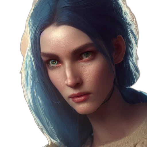 face, fantasy art, concept art, photorealistic transparent PNG cut-out
