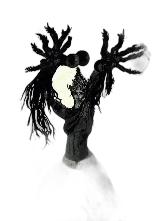creature, mask, staff, crown transparent PNG cut-out