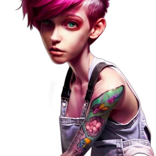 face, cyberpunk, concept art, photorealistic transparent PNG cut-out