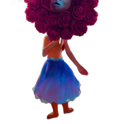 dress, flower, crown, hair transparent PNG cut-out