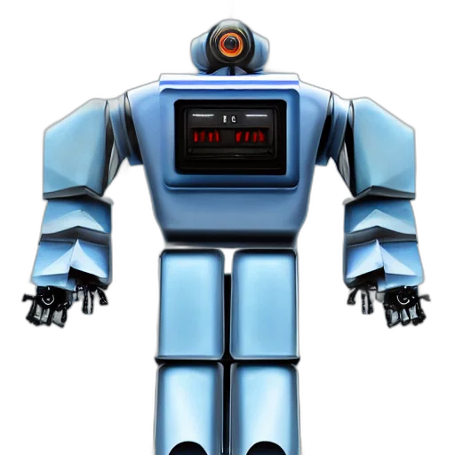 robot, 3d render, concept art, pixel art transparent PNG cut-out