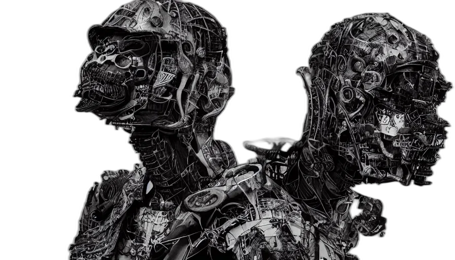 robot, mask, cyberpunk, concept art transparent PNG cut-out