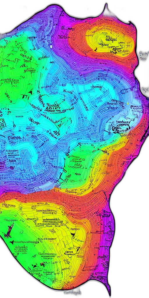 colorful, infographic, map, heavenly transparent PNG cut-out