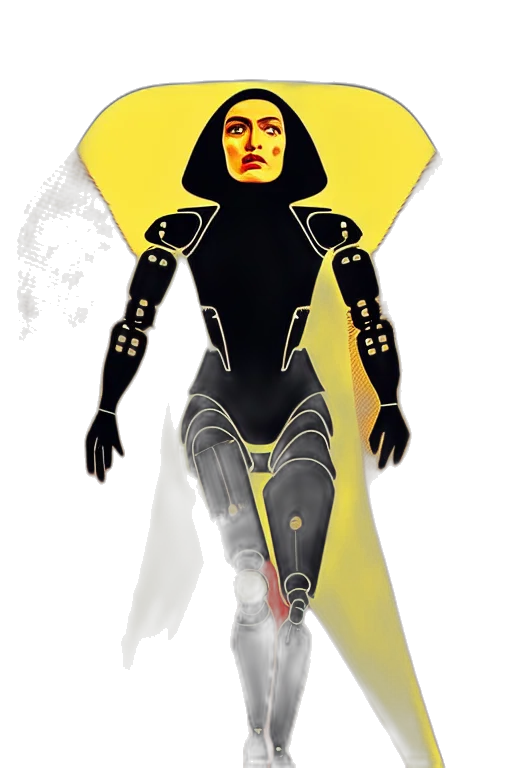 robot, concept art, comic book art, 3d render transparent PNG cut-out