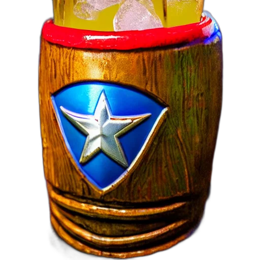 bottle, weapon, hat, 3d render transparent PNG cut-out
