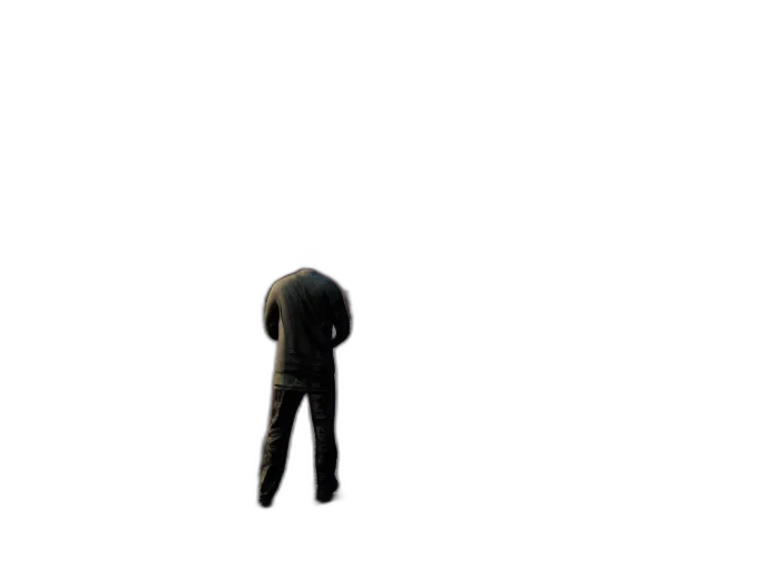 jacket, staff, robot, creature transparent PNG cut-out