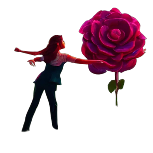flower, staff, weapon, 3d render transparent PNG cut-out