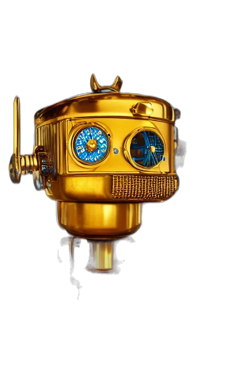 robot, jewelry, crown, 3d render transparent PNG cut-out