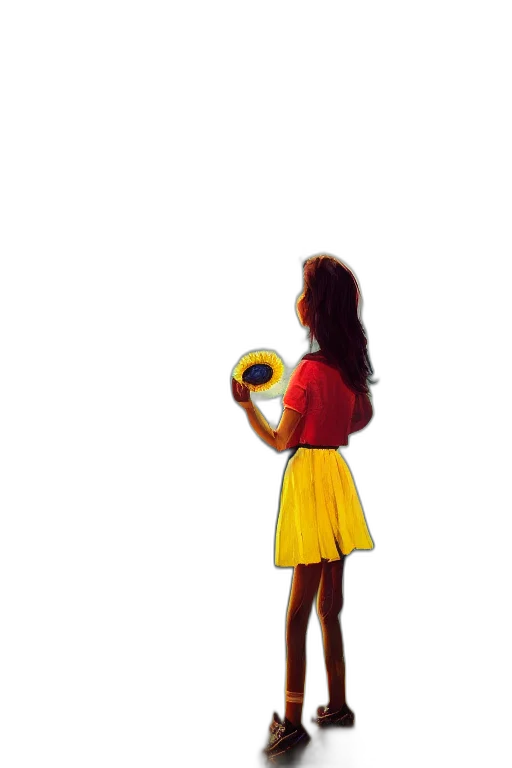 dress, staff, umbrella, hair transparent PNG cut-out
