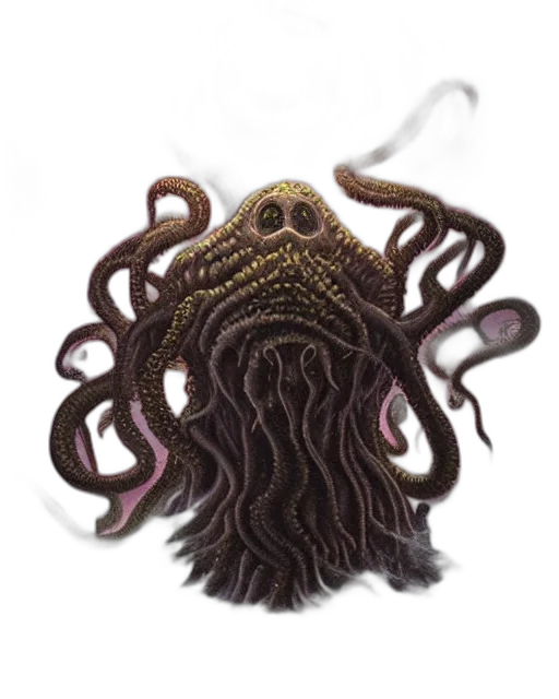 creature, hair, mask, staff transparent PNG cut-out