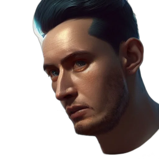 face, hair, robot, staff transparent PNG cut-out