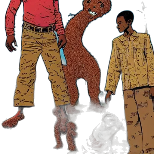 jacket, staff, comic book art, concept art transparent PNG cut-out