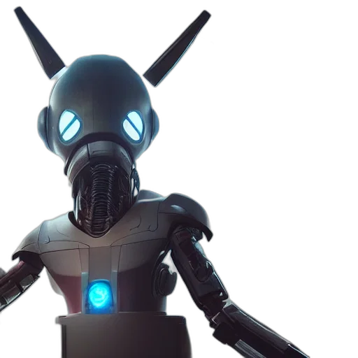 robot, 3d render, concept art, cyberpunk transparent PNG cut-out
