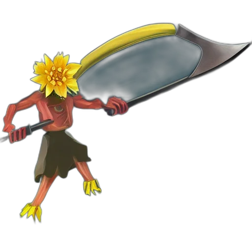 weapon, staff, sword, flower transparent PNG cut-out