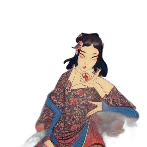 dress, staff, jewelry, mask transparent PNG cut-out
