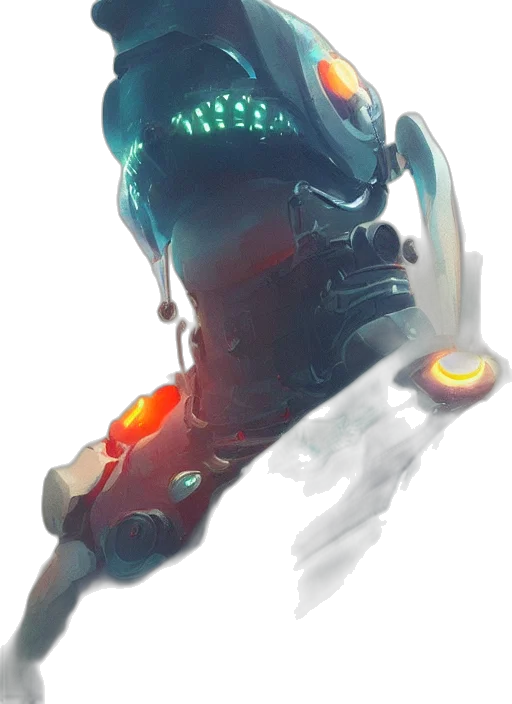 robot, weapon, staff, sword transparent PNG cut-out