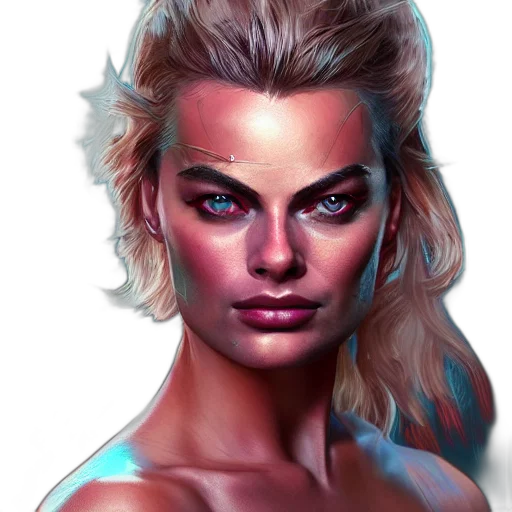 face, hair, fantasy art, photorealistic transparent PNG cut-out