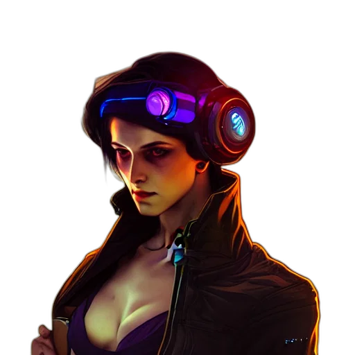 hat, robot, face, cyberpunk transparent PNG cut-out