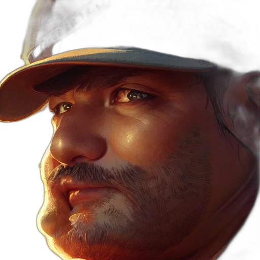 face, hat, weapon, photorealistic transparent PNG cut-out