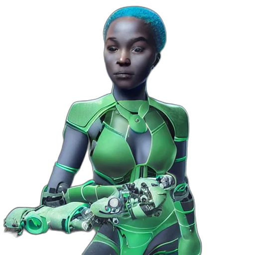 robot, weapon, face, concept art transparent PNG cut-out