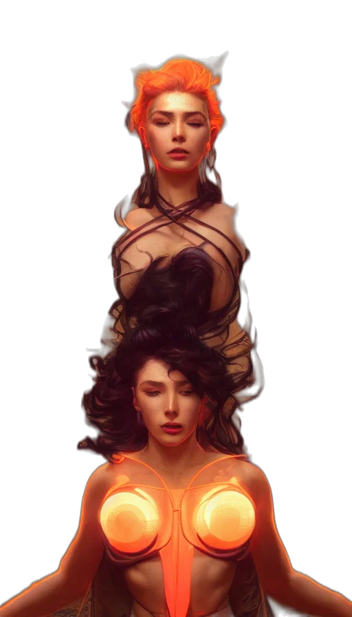 crown, hair, dress, fantasy art transparent PNG cut-out
