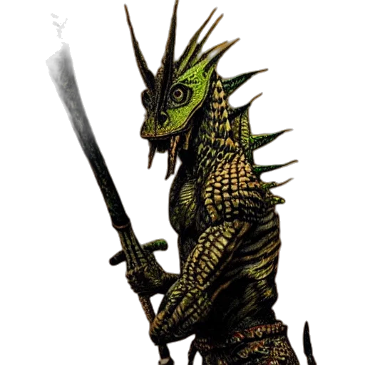 dragon, staff, creature, sword transparent PNG cut-out