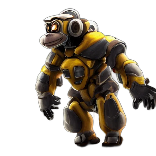 robot, creature, concept art, 3d render transparent PNG cut-out