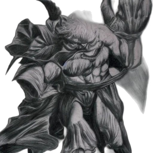 dragon, creature, mask, staff transparent PNG cut-out
