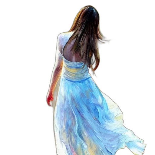 dress, jewelry, staff, watercolor transparent PNG cut-out